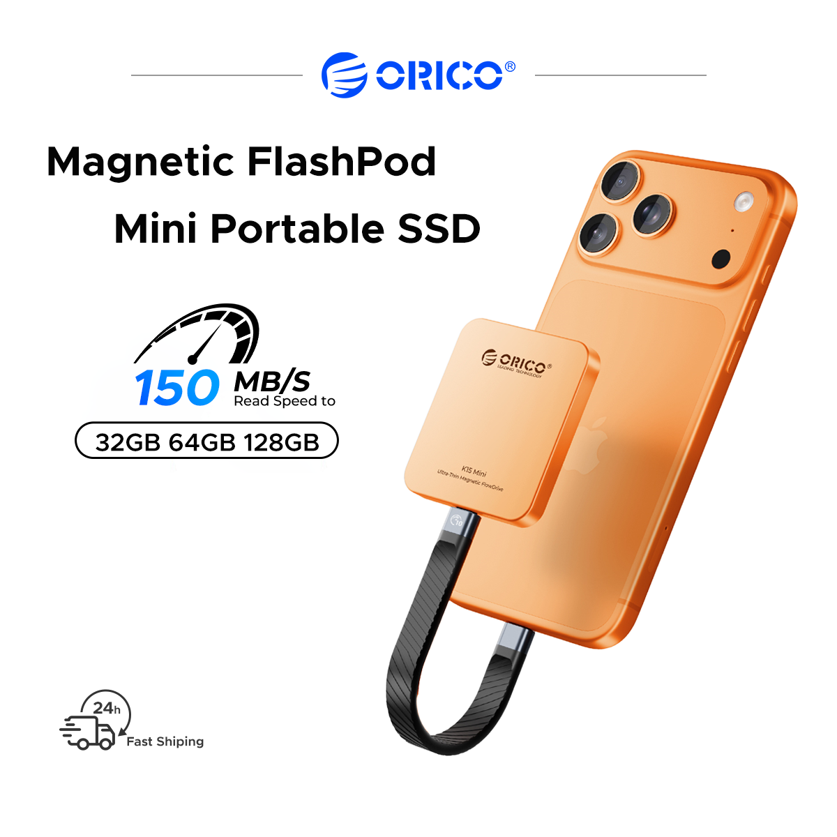 ORICO 128GB từ di động SSD 150 MB/giây bên ngoài ổ cứng lưu trữ thể rắn cho điện thoại thông minh USB-C (k15mini)