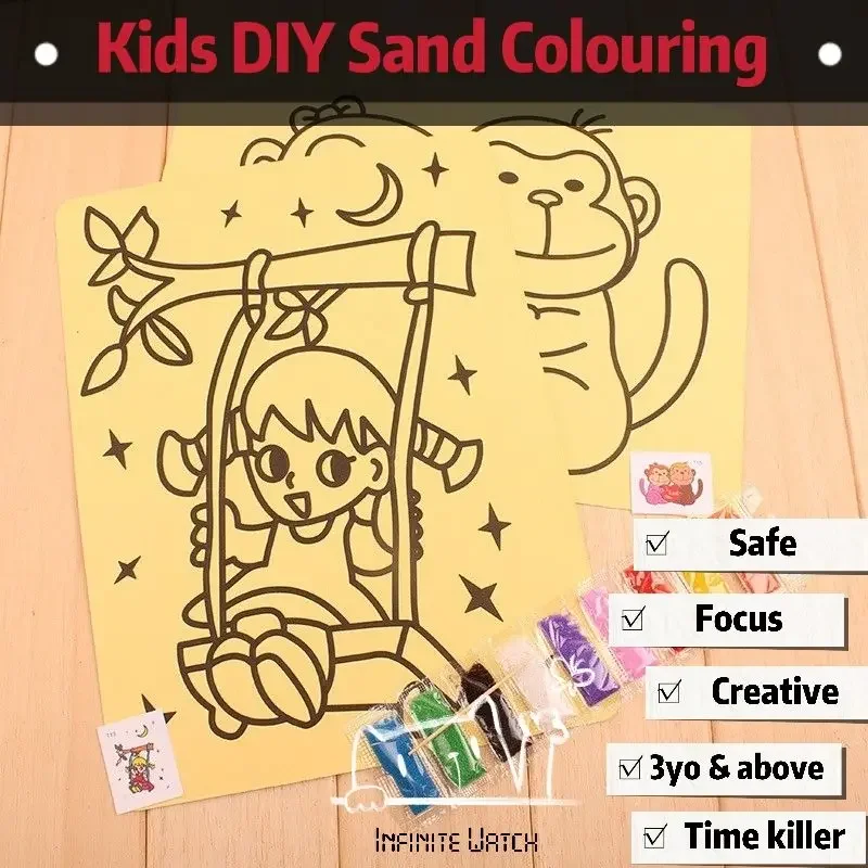 Kids Sand Painting Art Craft DIY suitable for 3yo and above