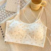 Maniyun 95% Cotton Girls Training Bra 12-18Y Fixed Cup Seamless Sports Teenager Bra