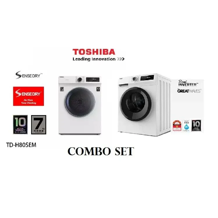 Toshiba Washing Machine/Tumble Dryer (8.5KG)/(7.0KG) TW-BH95S2M/TD-H80SEHM