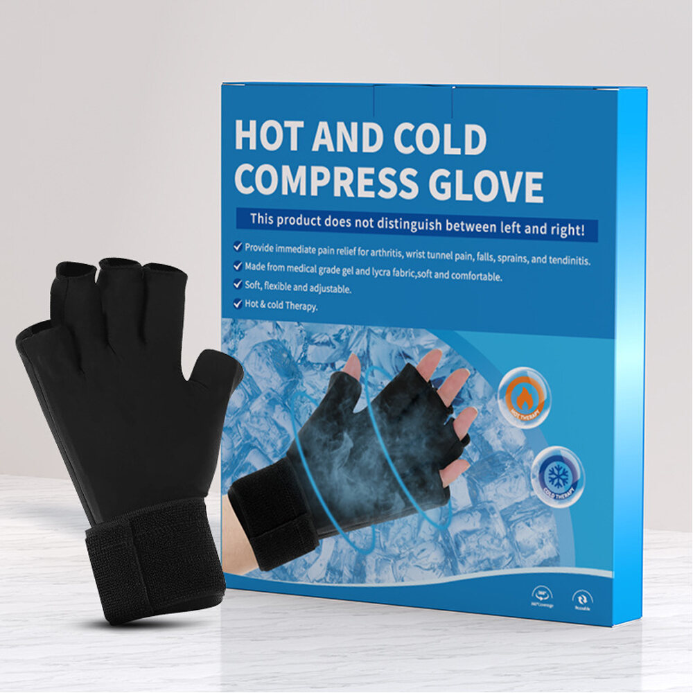 Hot & Cold Compress Glove Finger Wrist Sprain Swelling Cold Therapy