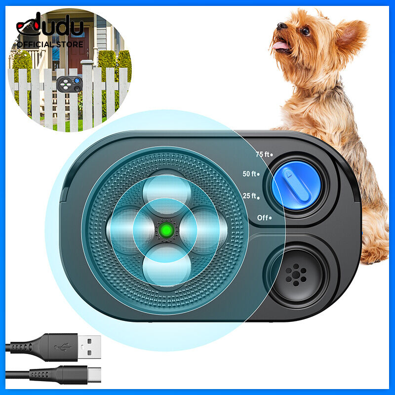 DUDU Pet Anti Barking Device for Dogs Bark Box Rechargeable Dog Bark Deterrent with Variable Ultra Frequency/6 Modes/IP65 Waterproof Dog Silencer Stop Neighbors‘ Dogs from Barking Up to 75ft ราคา 1,480 บาท*ส่งฟรี