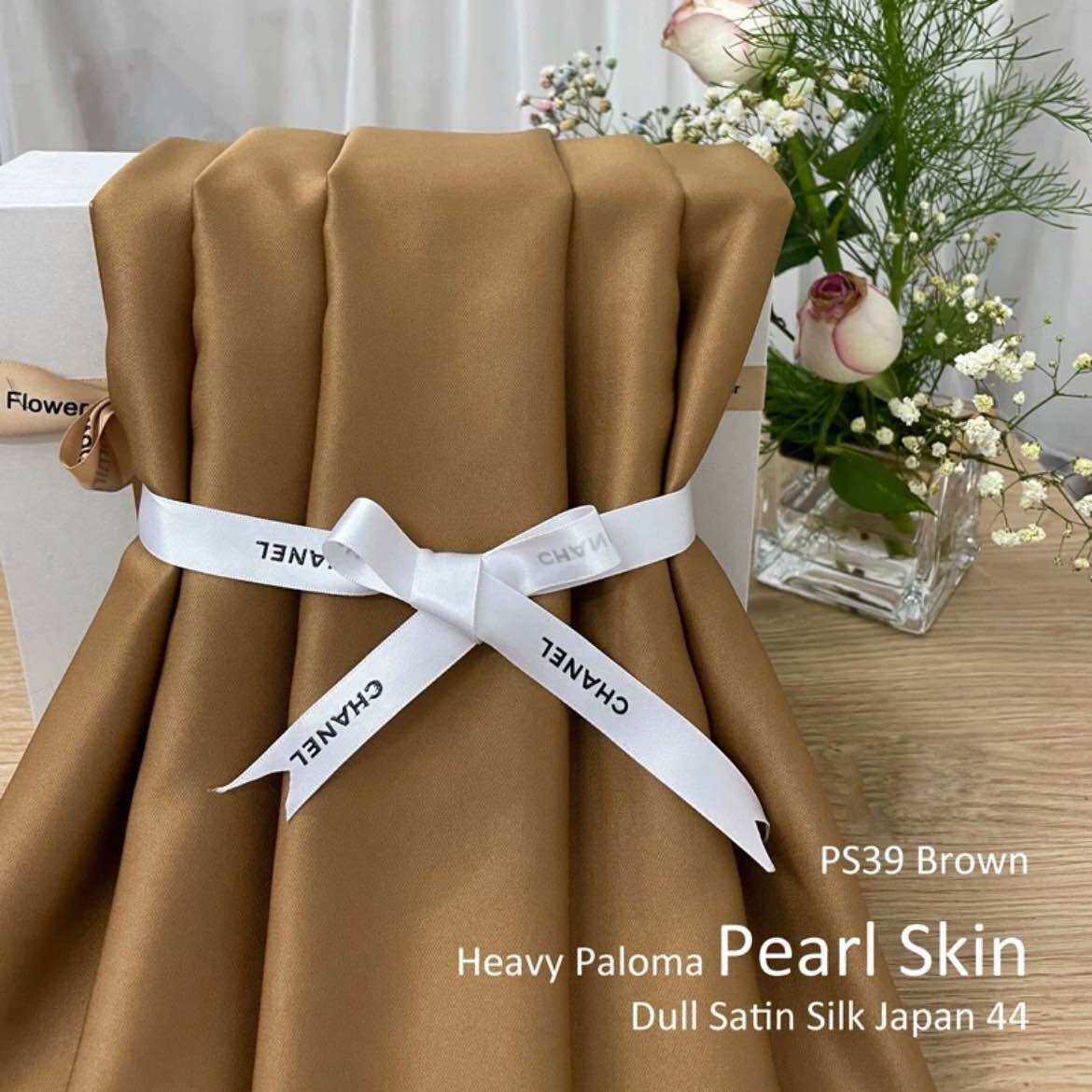 Heavy Paloma Pearl Skin Dull Satin Silk Japan Bidang 45 Kain Pasang Plain