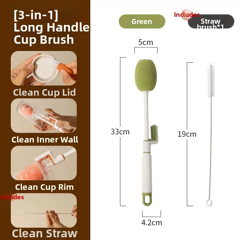 CAROTE | 3-in-1 Multifunctional Long-handle Cup Brush