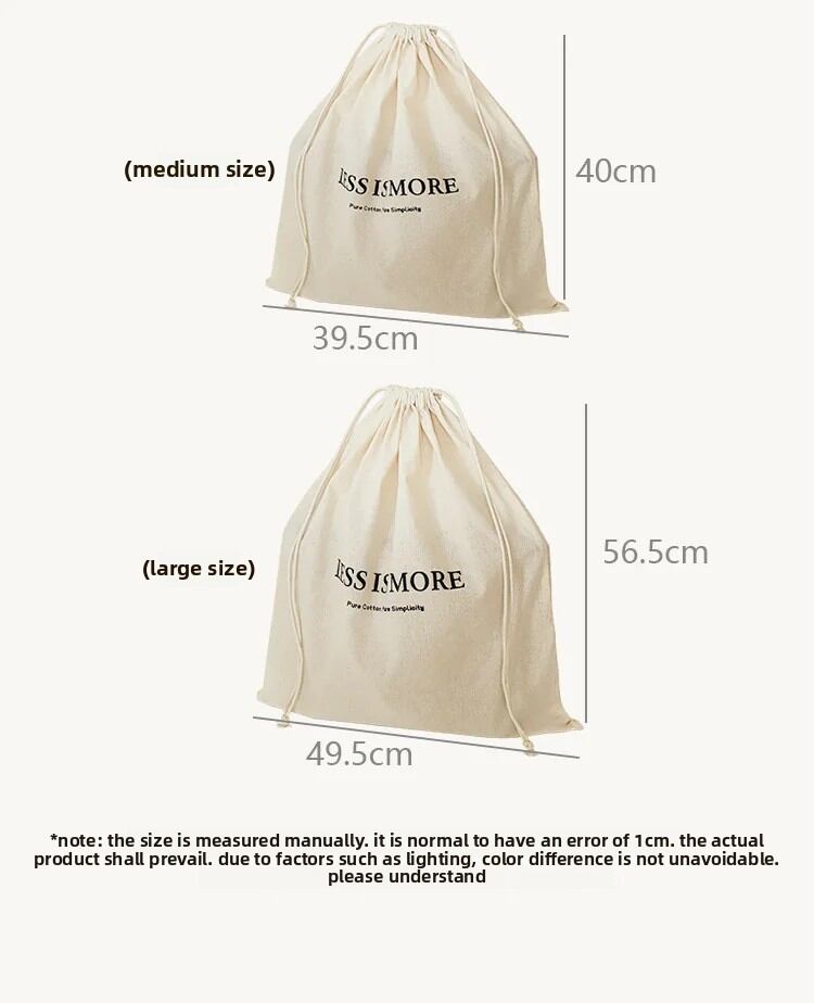 Saco de armazenamento em algodão com cordão para viagem e casa_voghion.com