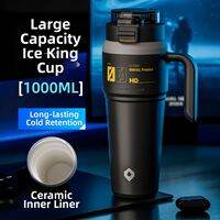 BIZE | Big Capacity Straw Thermos Cup Ceramic Liner