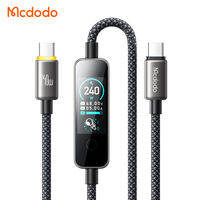Mcdodo PD สาย USB-C ไปยัง USB-C 240W พร้อมสายจอแสดงผล TFT ชาร์จเร็วสุดชนิด C ชาร์จเร็วสาย5A PD 3.1 Type C สำหรับ iPhone 17 16 15 Xiaomi Redmi Black Shark HUAWEI Mate 80 70 60 Pro Samsung Oneplus ลวด C-C OPPO VIVO เกียรติยศ