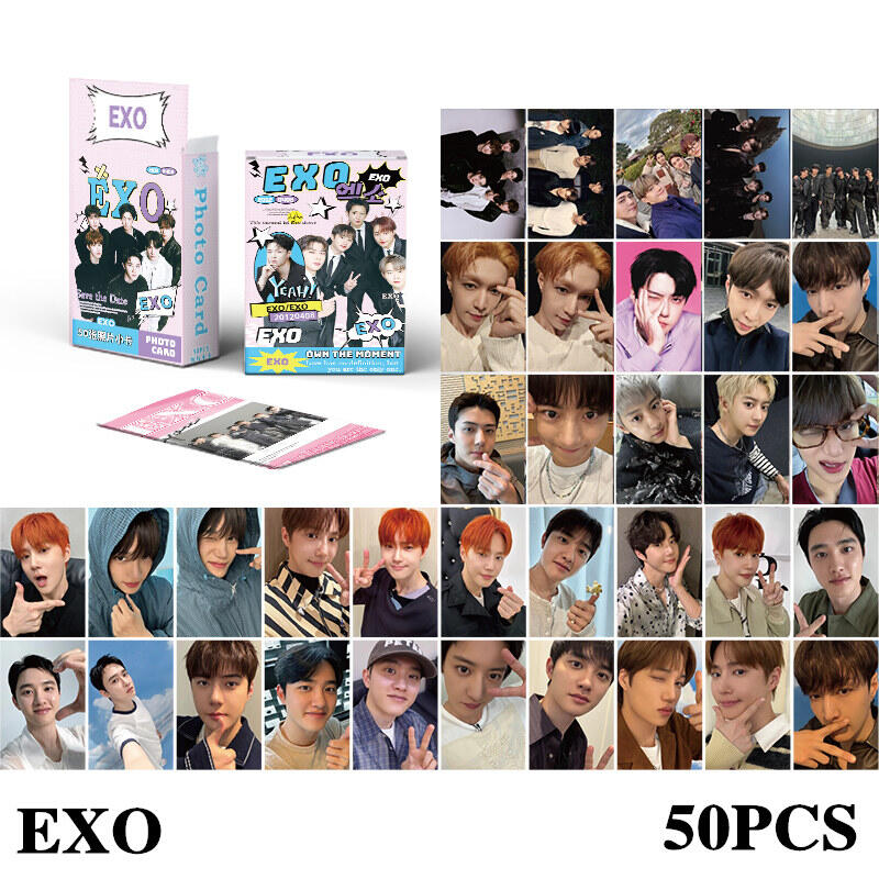 50pcs/box BLACKPINK ENHYPEN IVE WONYOUNG AESPA Laser Card Photocards LOMO Card Album KPOP Postcard