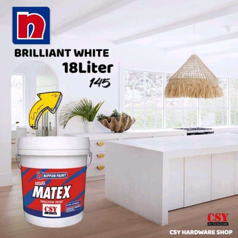 Nippon Paint Super Matex Liter Maxiwhite Brilliant White Black