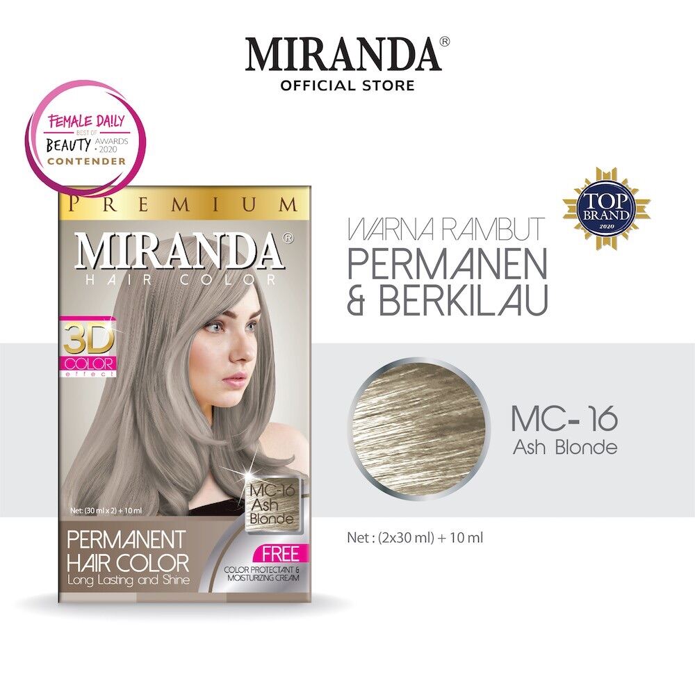 Miranda Hair Color MC-16 Ash Blonde Grey Bleaching/ Decoloring 30ml ...