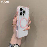 ROAZIC Luxury Wireless Charging Case For OPPO Reno 14 Pro 5G Reno 14 5G Transparent 2-in-1 Shockproof Anti-fall Aesthetic Candy Jelly Soft Silicone TPU Phone Cover BK04