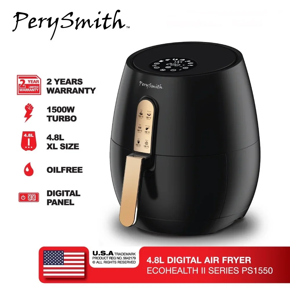 PerySmith Digital Air Fryer XL Size Ecohealth Series (4.8L) PS1550