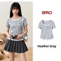 Spao | Round Neck Straight Shoulder Faux-layered T-shirt