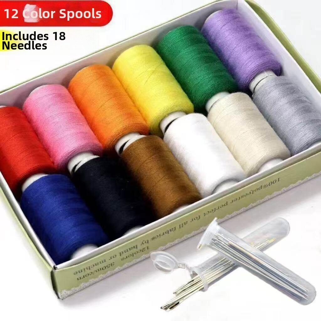 Colorful Large Roll Sewing Thread Kit With Needle
