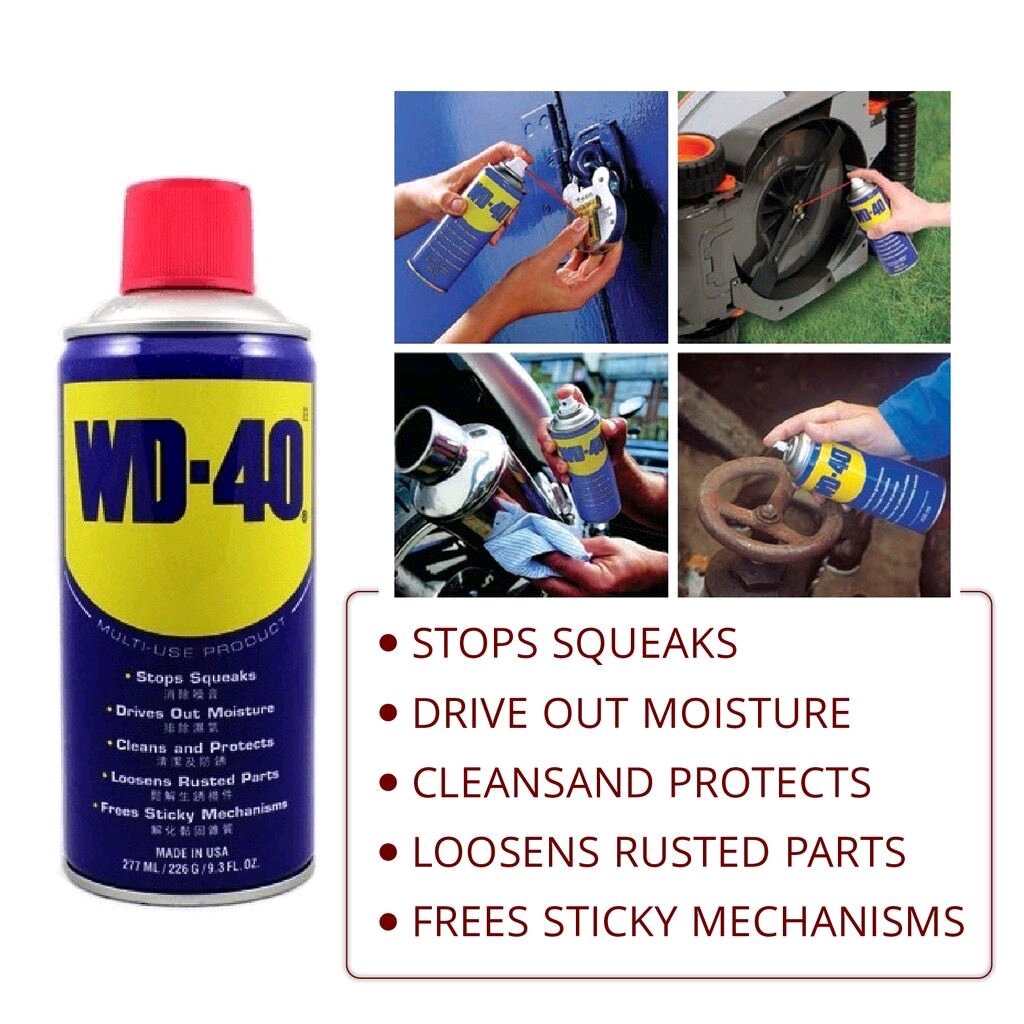 READY STOCK!!! WD40 Multi-Use Anti Rust Lubricant Spray 277ml 多用途防锈润滑喷雾. 