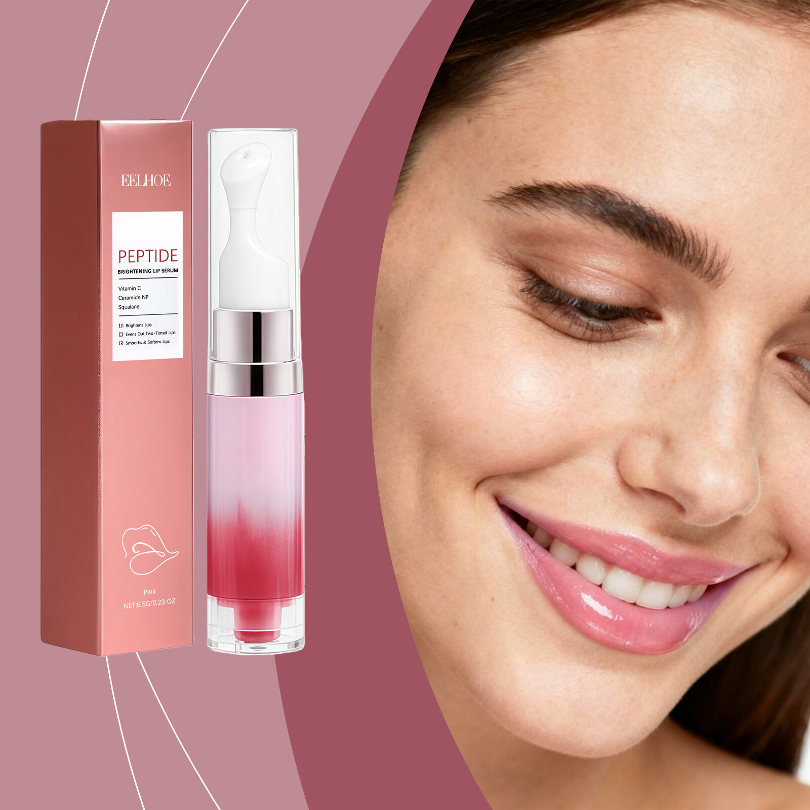 Eelhoe Vitamin C Môi Tinh Chất Dầu dầu thoa môi Giữ Ẩm Môi Chất Lỏng cấp ẩm dưỡng ẩm Lót Cải Thiện viền môi Và loại bỏ da chết 6.5G