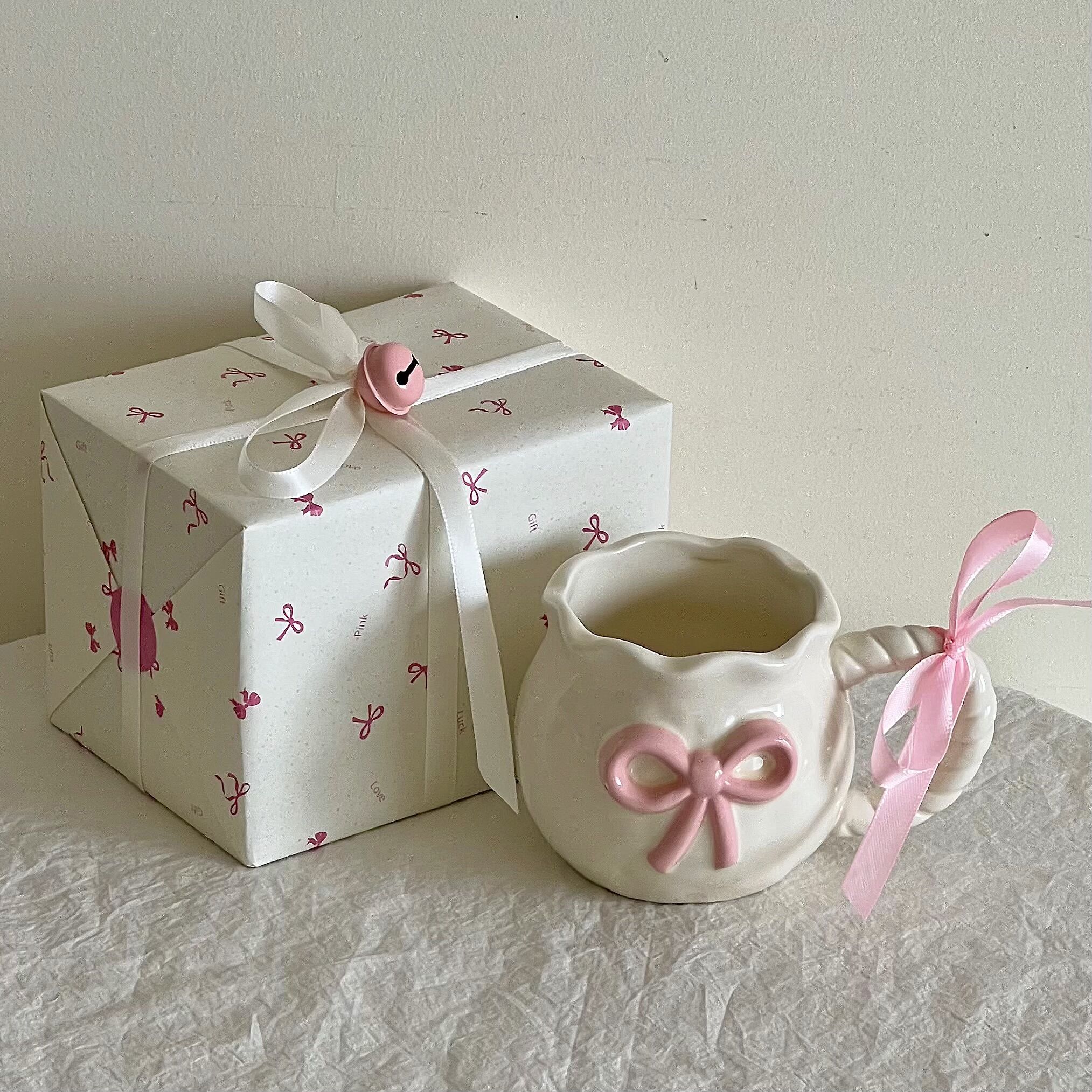 Handmade Irregular Pink 3d Butterfly Ceramic Mug Aesthetic Cup_voghion.com