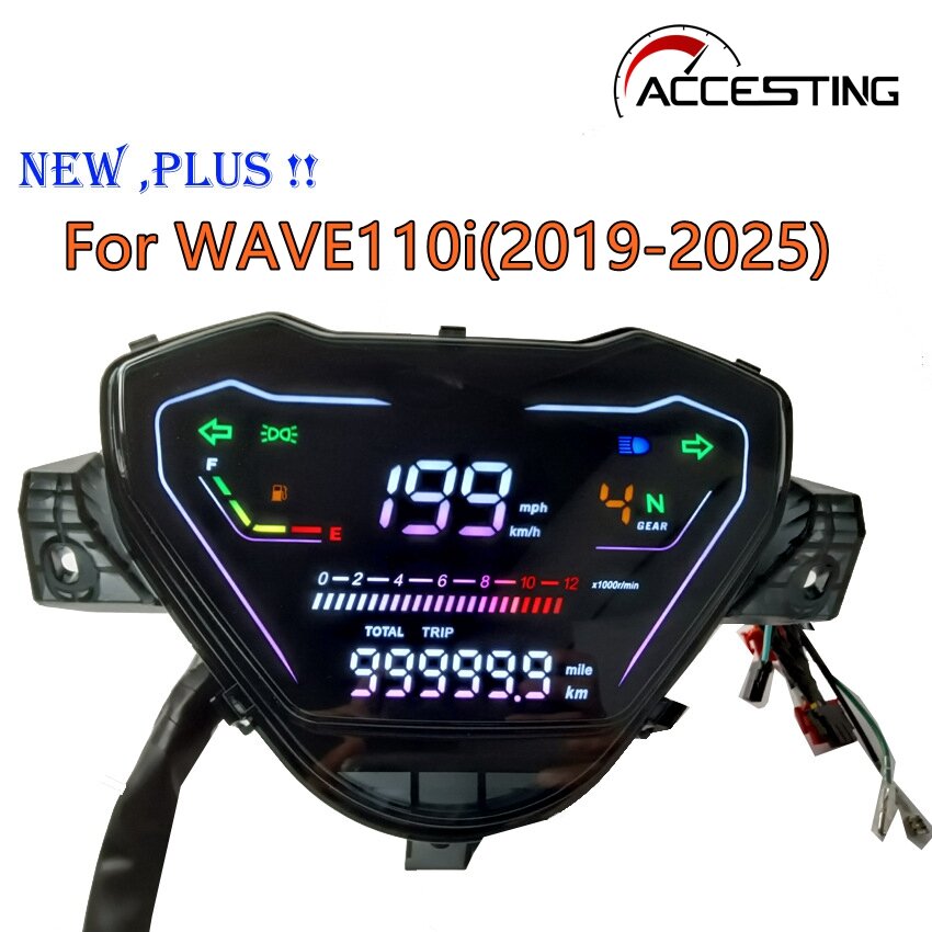 Motorcycle digital speedometer, waterproof electronic speedometer, suitable for WAVE110i 2019 2020 2021 2022 2023 2024 2025 ราคา 2,432 บาท*ส่งฟรี