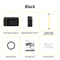 7RYMS Qshot V2 Pro Wireless Magnetic Selfie Screen 4K 30/60Hz HD No Delay Share/Projection Adapter Portable with Bluetooth Remote Control for Android & iOS Selfie Vlog Live Streaming