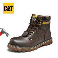 Caterpillar mens leather safety boots CAT steel toe outdoor anti-slip casual shoes breathable work boots motorcycle shoes