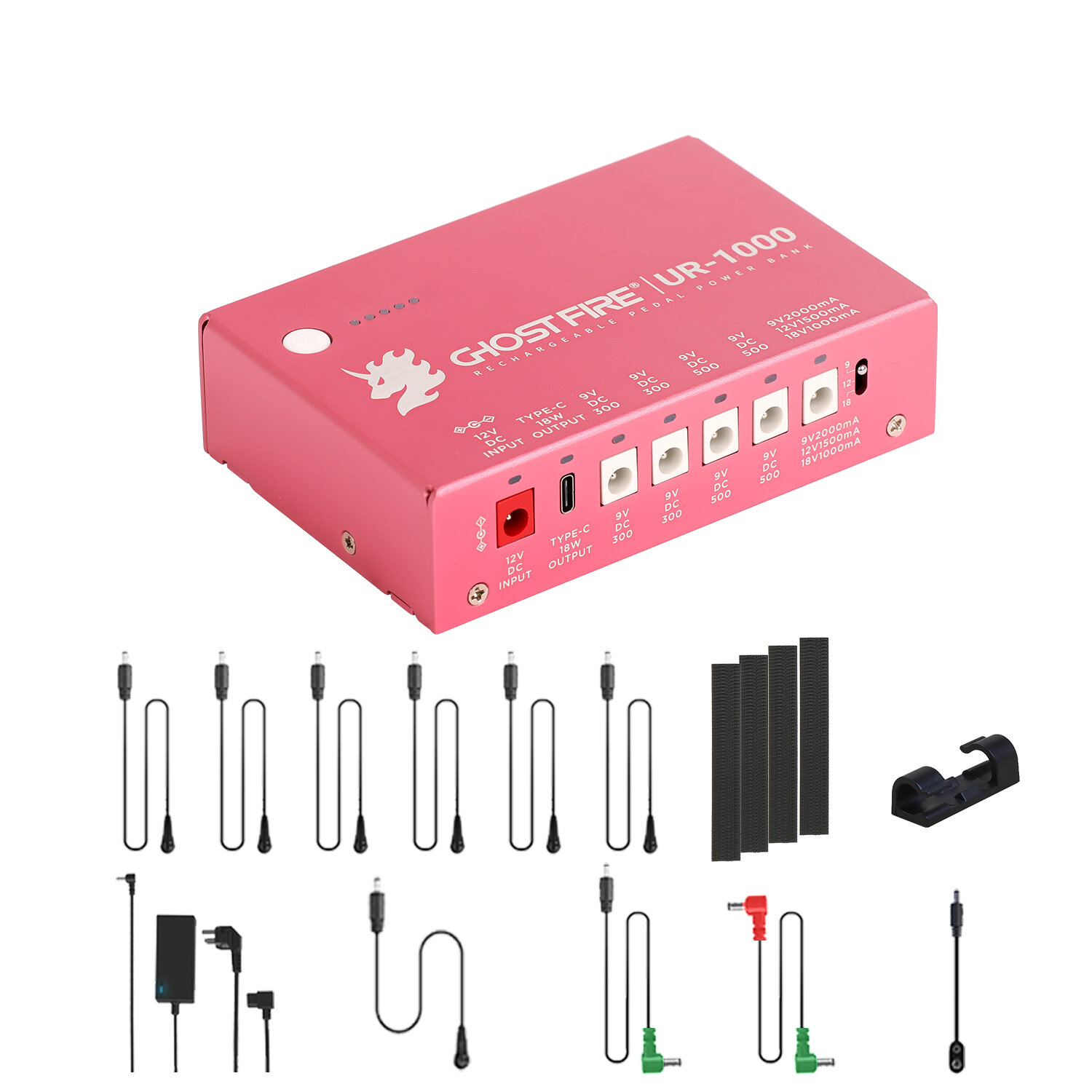 GHOST FIRE Guitar Power Supply 5 Isolated Output Effect Pedal Supply for 9V/12V/18V Effect Pedal with USB Charging Port ราคา 4,496 บาท*ส่งฟรี