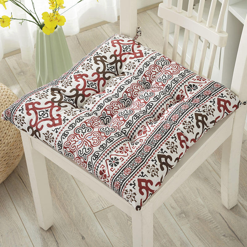 Thickened Large Size Cotton Linen Seat Cushion for Office Computer Chair Universal Bench Pad Country Style Chair Pad