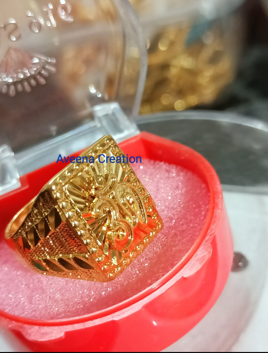 Buy quality 916 Gold Ganesh Design Ring For Men RH-R001 in Ahmedabad