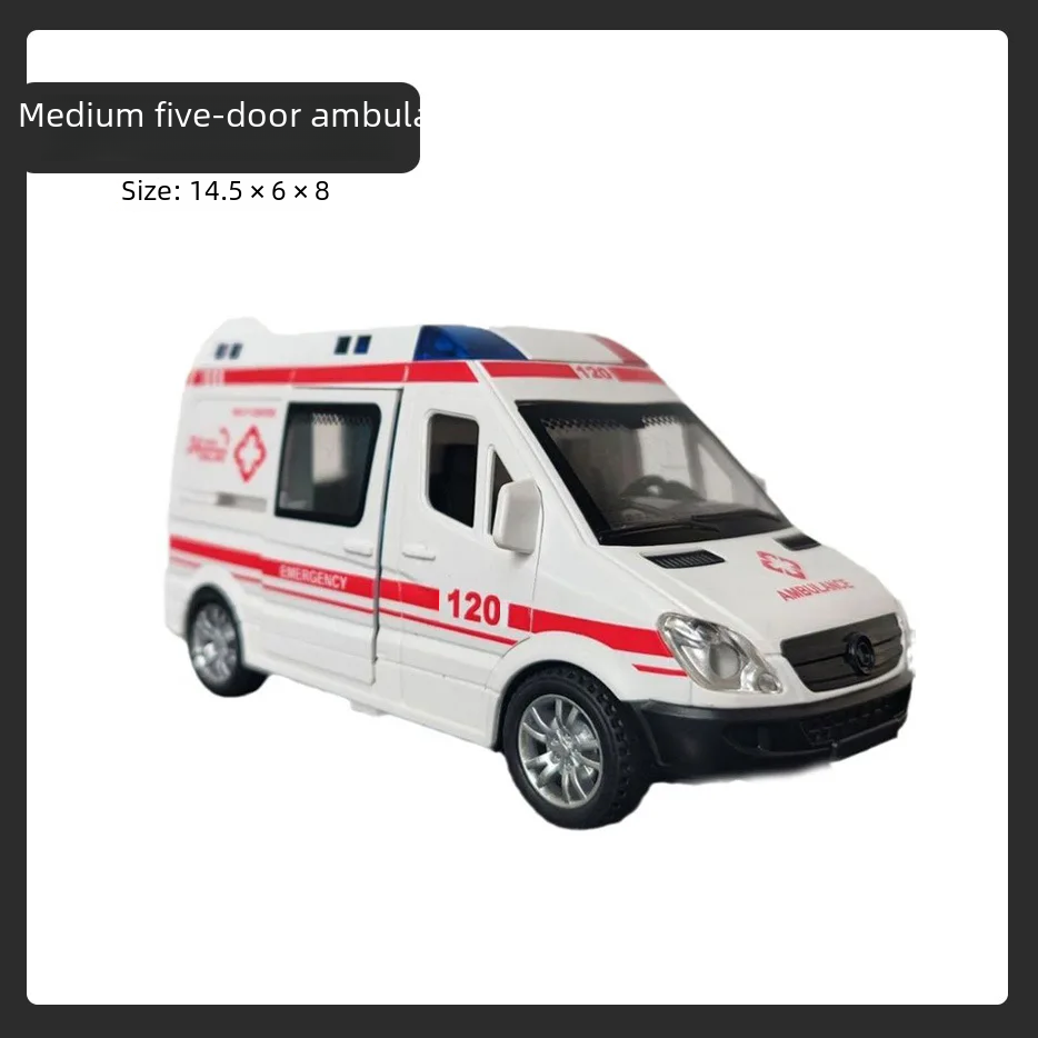 Children's Scale Medium Ambulance Toy Light Music Five-door Inertia ...