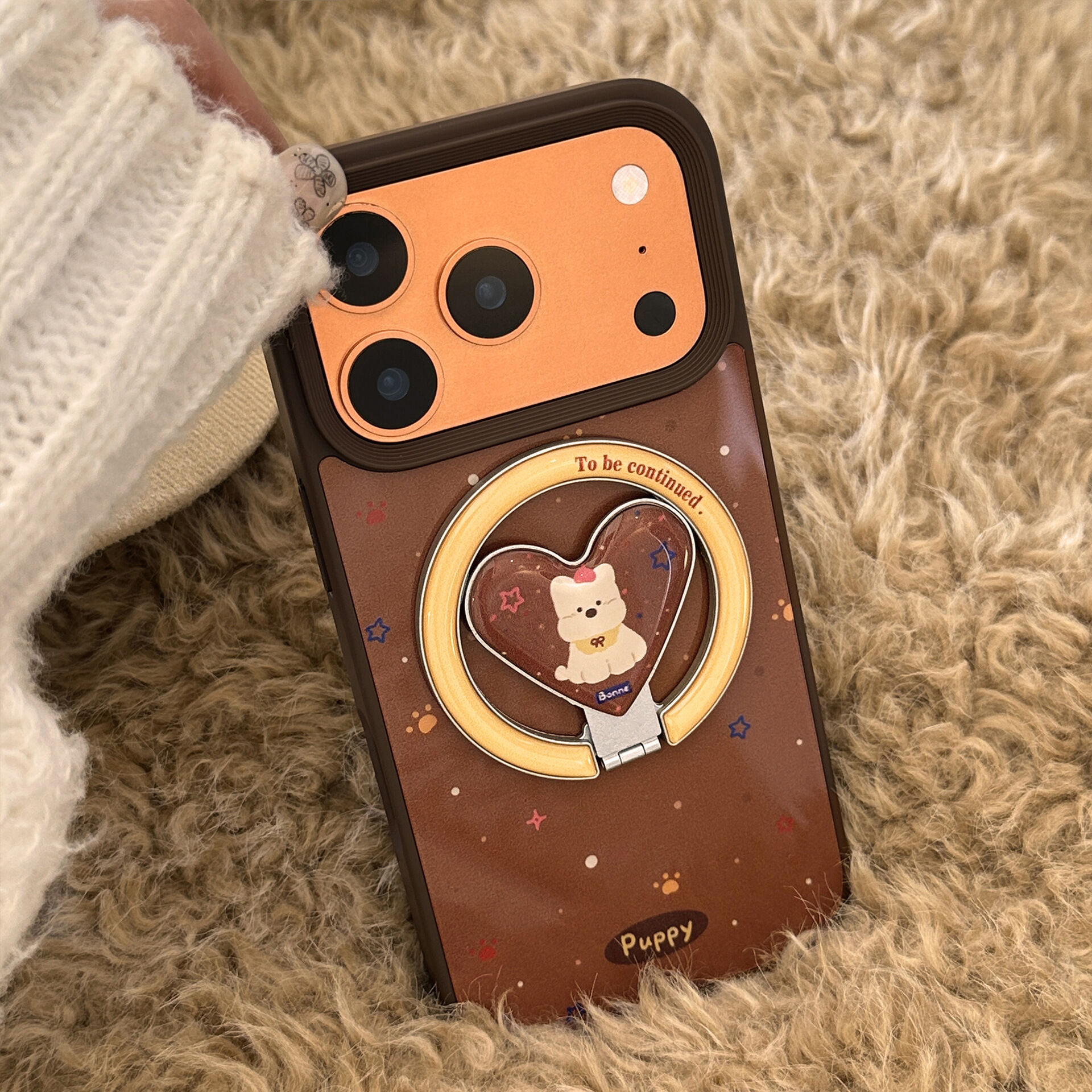 Magnetic Phone Case With Korean Puppy Heart Design For Iphone_voghion.com