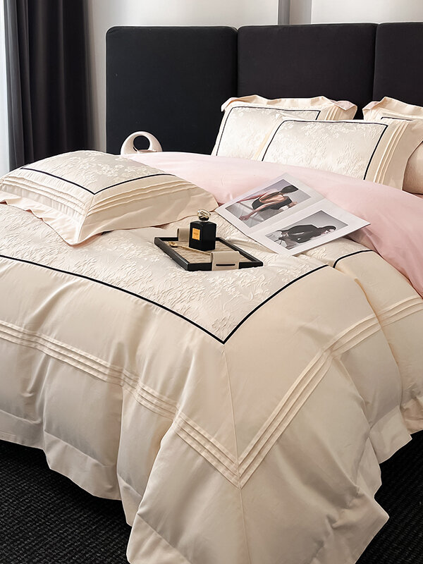Luxurious 160 Thread Count Autumn Winter Pure Cotton Thickened Quilt Cover Sheet Bedding Set with Pillowcases Bed Canopy Harga  162 Ringgit*Penghantaran Percuma