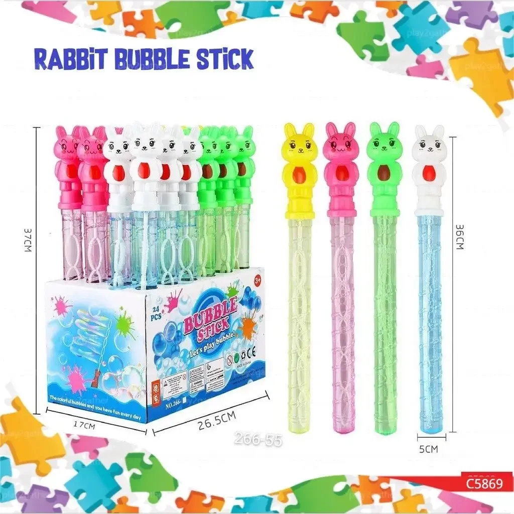 4pcs Set Rabbit/ KT Bubble Stick 415-59 Bubble Stick Balloon Soap_Bubble Water Toy_Hello Kitty (Ready Stock)