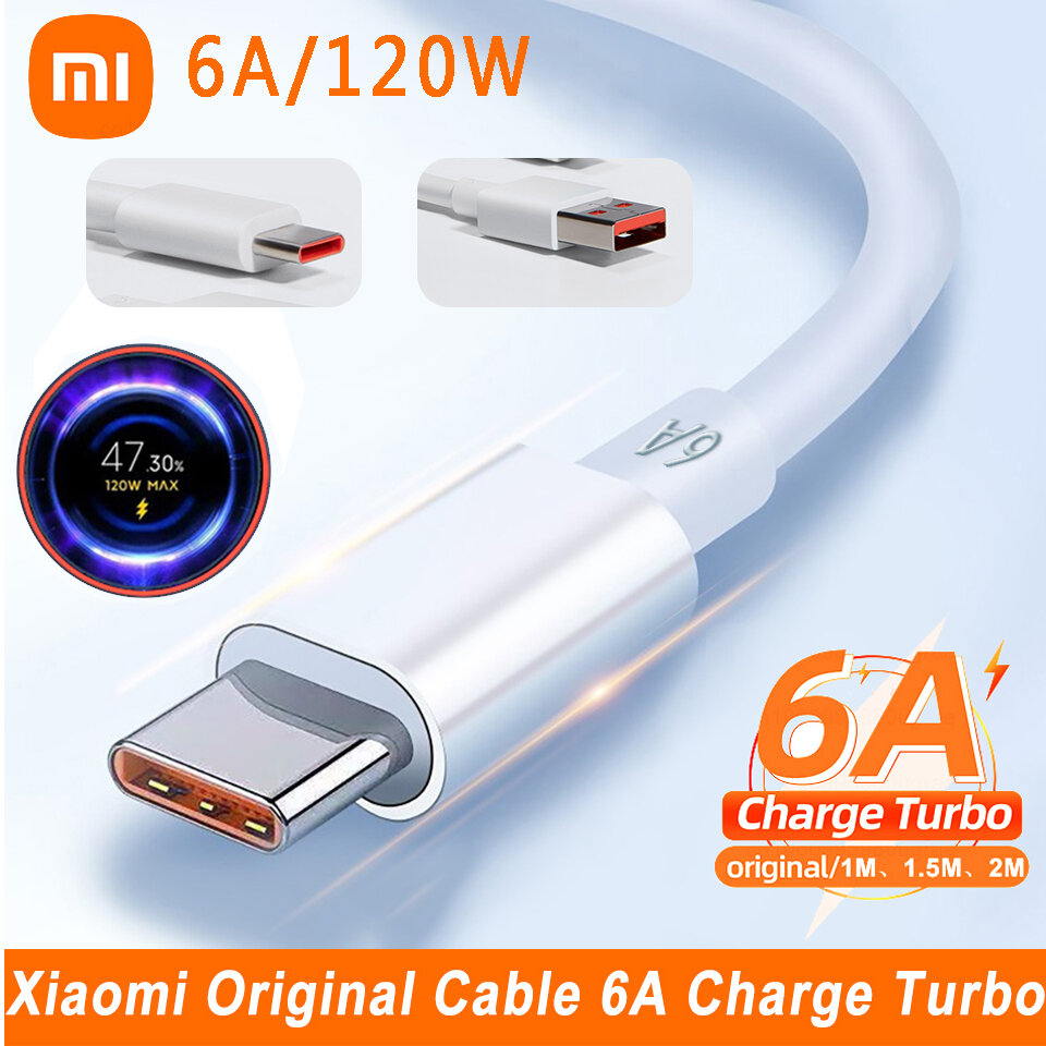 Câble USB-C 120W Pour Xiaomi/Redmi - 1,5 M, Charge Rapide 6A, Transfert Données - Compatible Nombreux Modèles - 5