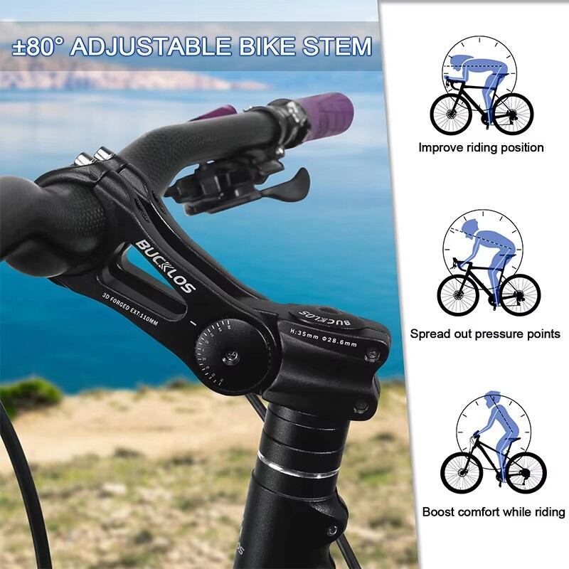 thumbnail image 2 of Adjustable MTB Stem Riser – 1 1/8" Handlebar Extender, 115/180/210mm, Matte Black 2 of 6