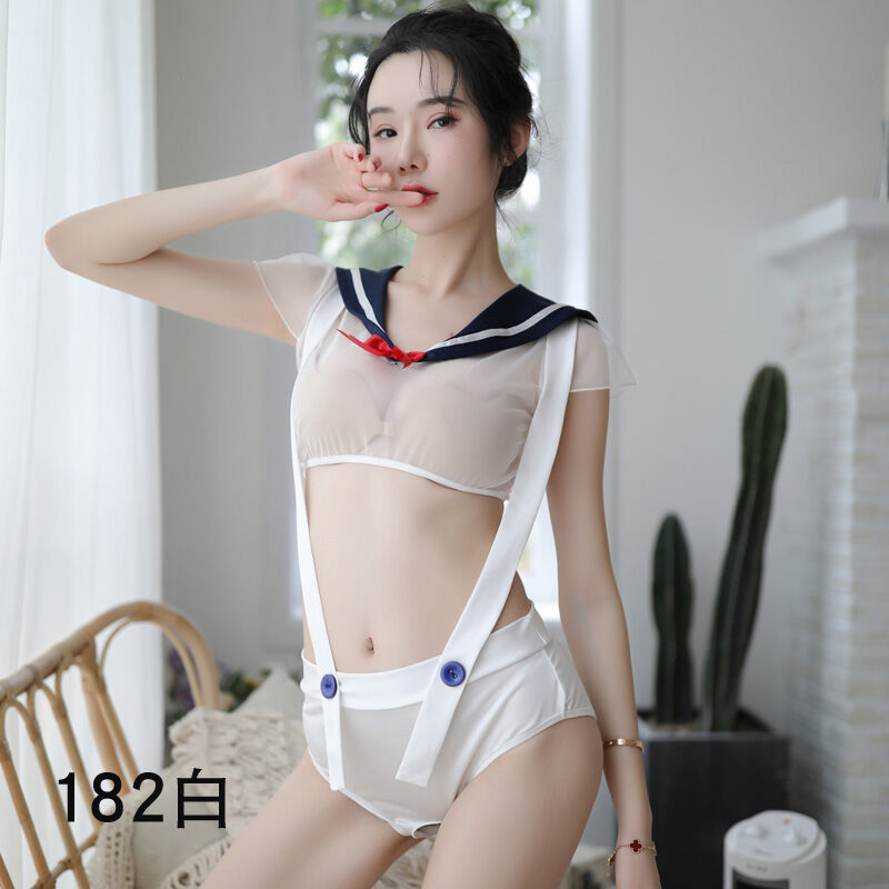 Japanese Harajuku Sexy Transparent Sheer Sailor Dress Uniform Lingerie SD01096 main image 1