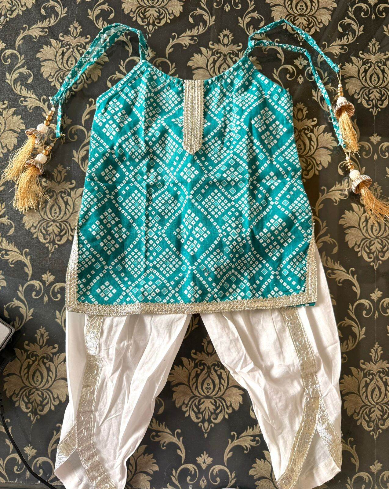 Sundari Series - Sleeveless Kids Kurti with Dhoti Pants Peplum Waist Breathable Airy Cotton for baby girls and kids punjabi suit