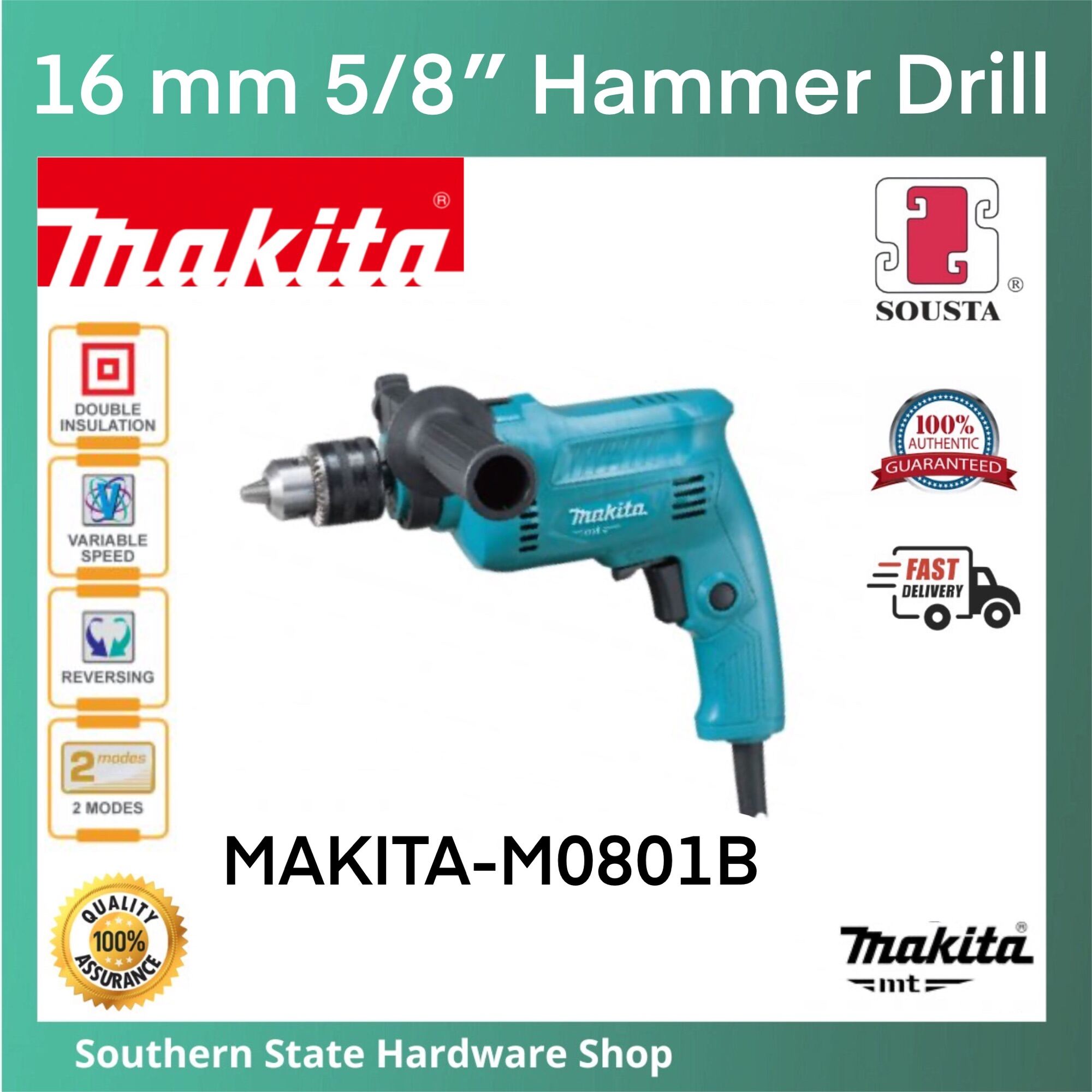 Makita m0801b 16mm heavy best sale duty hammer drill machine