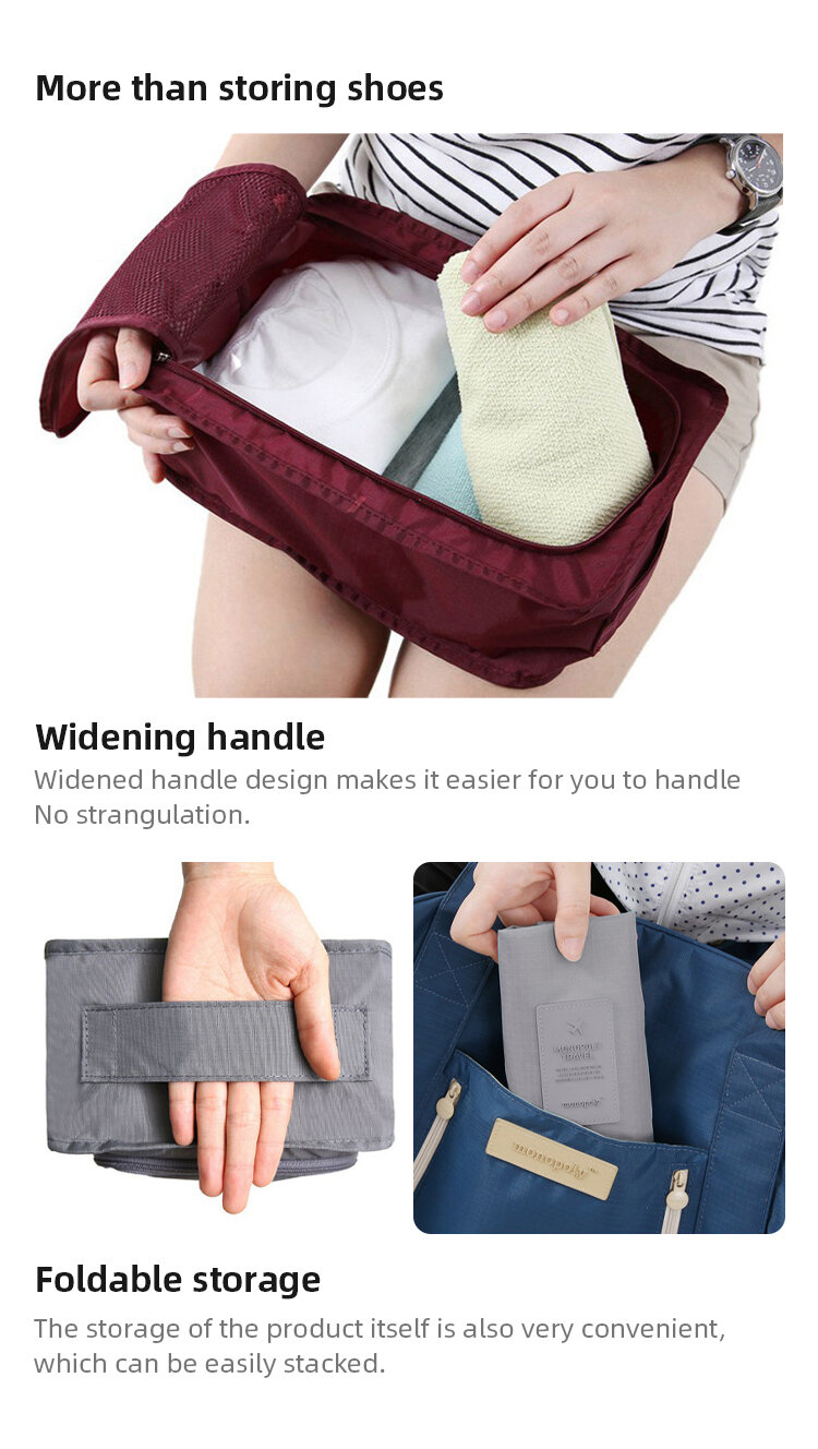 Waterproof Folding Shoe Pouch, Travel Shoe Organizer Bag_voghion.com