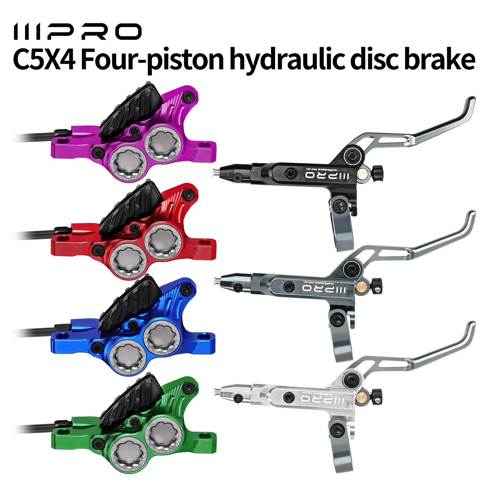IIIPRO C5X4 4Piston Brake Mountain Bike Hydraulic Brake High Quality MTB Disc Brake Scooter E-Bike Brake Caliper ราคา 14,570 บาท*ส่งฟรี