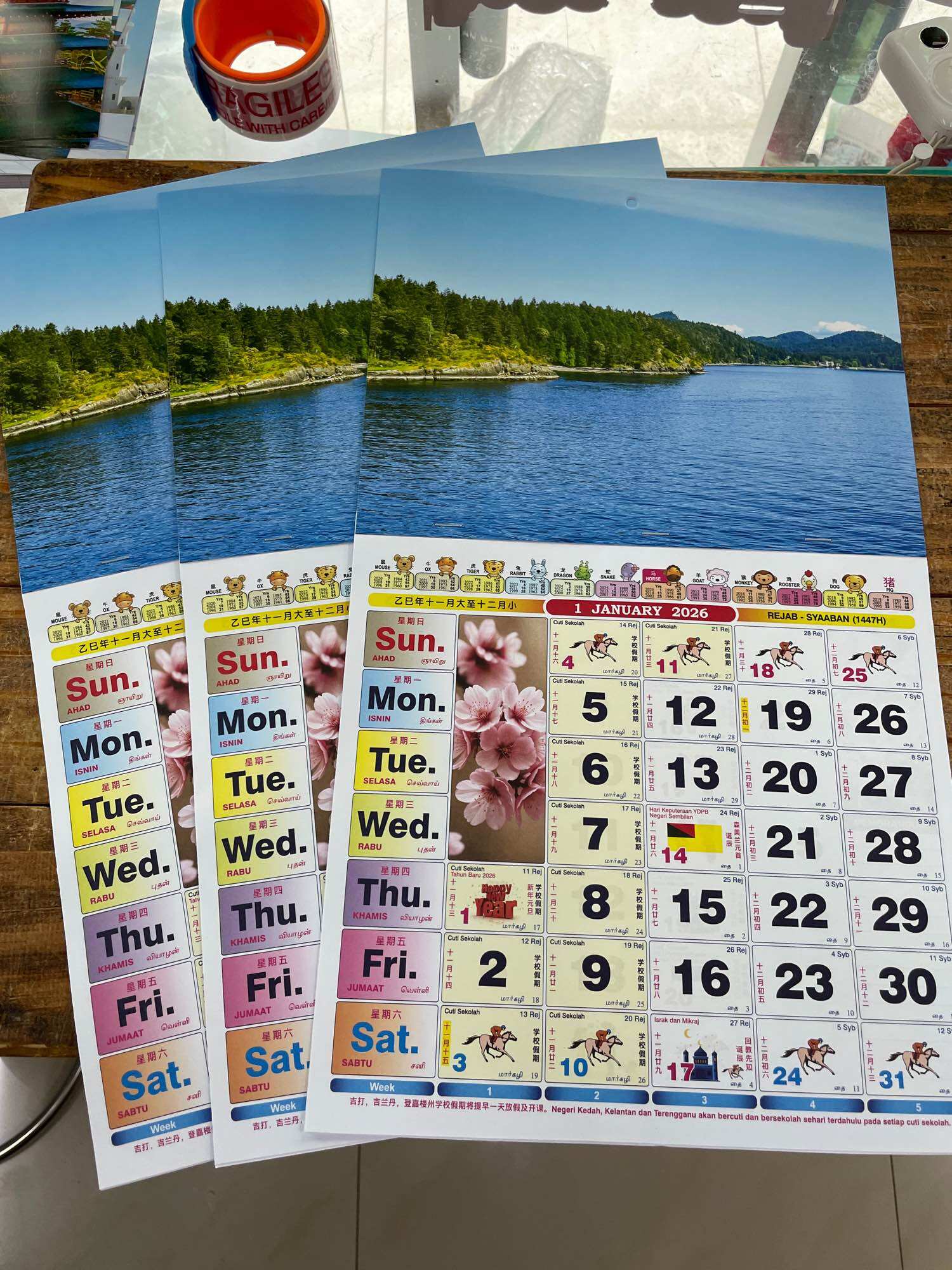 [BigSIZE /Super Small size] 2026 Horse Calendar / 2026/2026 Kalender Kuda (Price For 5 Pcs) STOK TERBARU COMPLETE Public HOLIDAY/ school holidays Not available saja