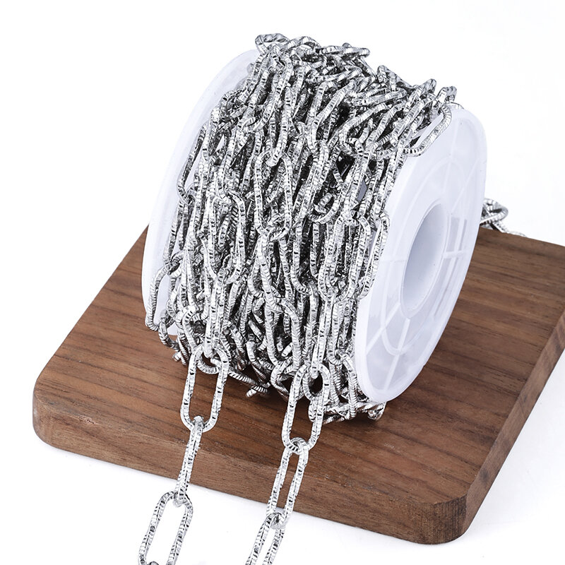1 mét thép không gỉ dập nổi kết cấu cáp hình bầu dục chuỗi cho làm đồ trang sức vòng đeo tay Vòng cổ phát hiện Nguồn cung cấp