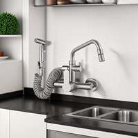 AZOS | Multi-Use Wall-Mounted Stainless Steel Faucet Cold and Hot Water Double Holes