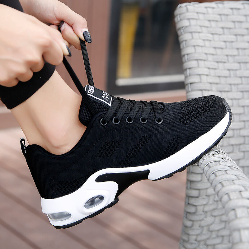 Black Breathable Mesh Dance Shoes Hollow out Soft Bottom Fitness Square Dancing Shoes for Adults White Gym Step Dancing Shoes