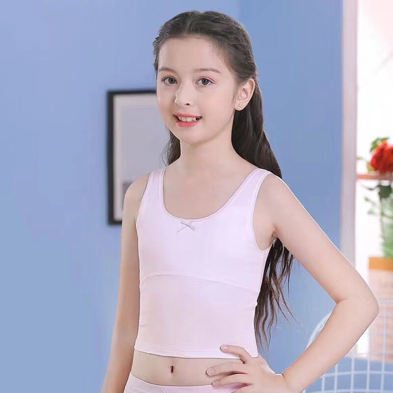 Children's Long Cotton Padded Bra