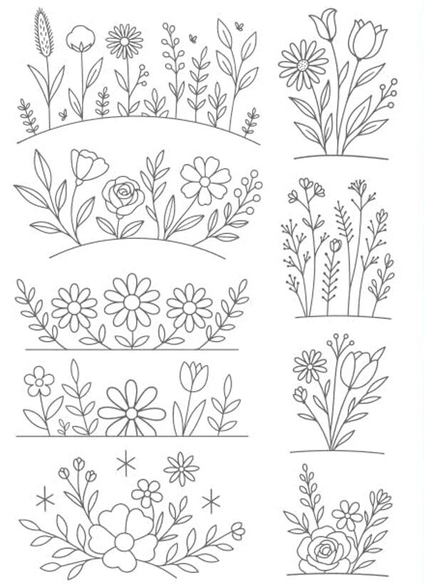 Water Soluble Stabilizer Embroidery Patterns Stick Stitch Embroidery Flower Paper Floral Daisy Designs Wash Stabilizer
