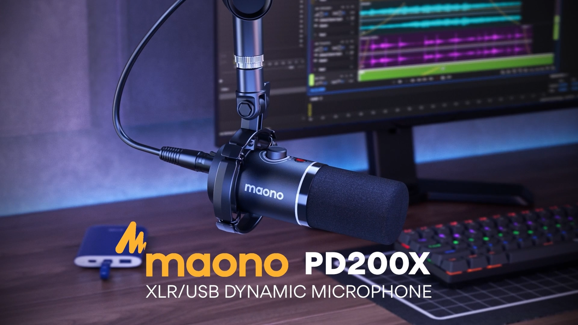 MAONO PD200X XLR/USB Dynamic Gaming Microphone for PC,Mikrofon for Recording with maono link,Podcast Microphone for Streaming,Broadcast Mic with Mute,Monitor,Gain,PC Microphones