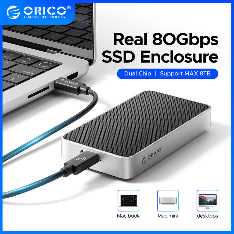 ORICO 80gbps M.2 2280 NVMe PCIe 5.0 SSD bao vây tối đa 8TB 80gbs/40gbs & usb4.0 tốc độ trên 6000 MB/giây kép jh9480 & rtl9210 chip tương thích với pcle 5.0 4.0 3.0 ssds bốn lần tản nhiệt hoạt động im lặng
