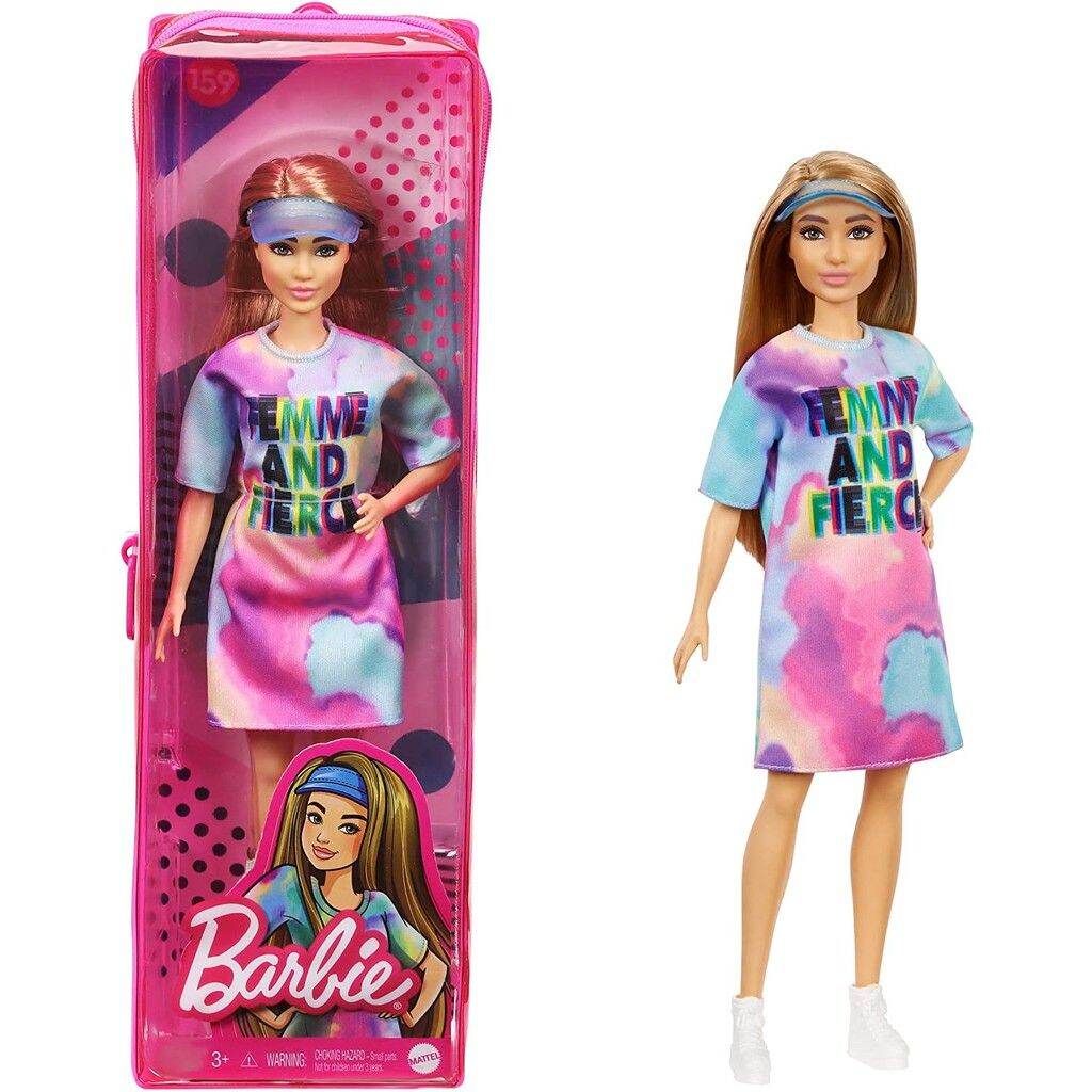 Barbie Fashionista doll with grey mouse print dress and ruffled sleeves and pink booties and sun glasses lavender hair toys for girl - Lazada | Lazada Barbie Fashionista doll with grey mouse print dress and ruffled sleeves and pink booties and sun glasses lavender hair toys for girl - Lazada | Lazada
