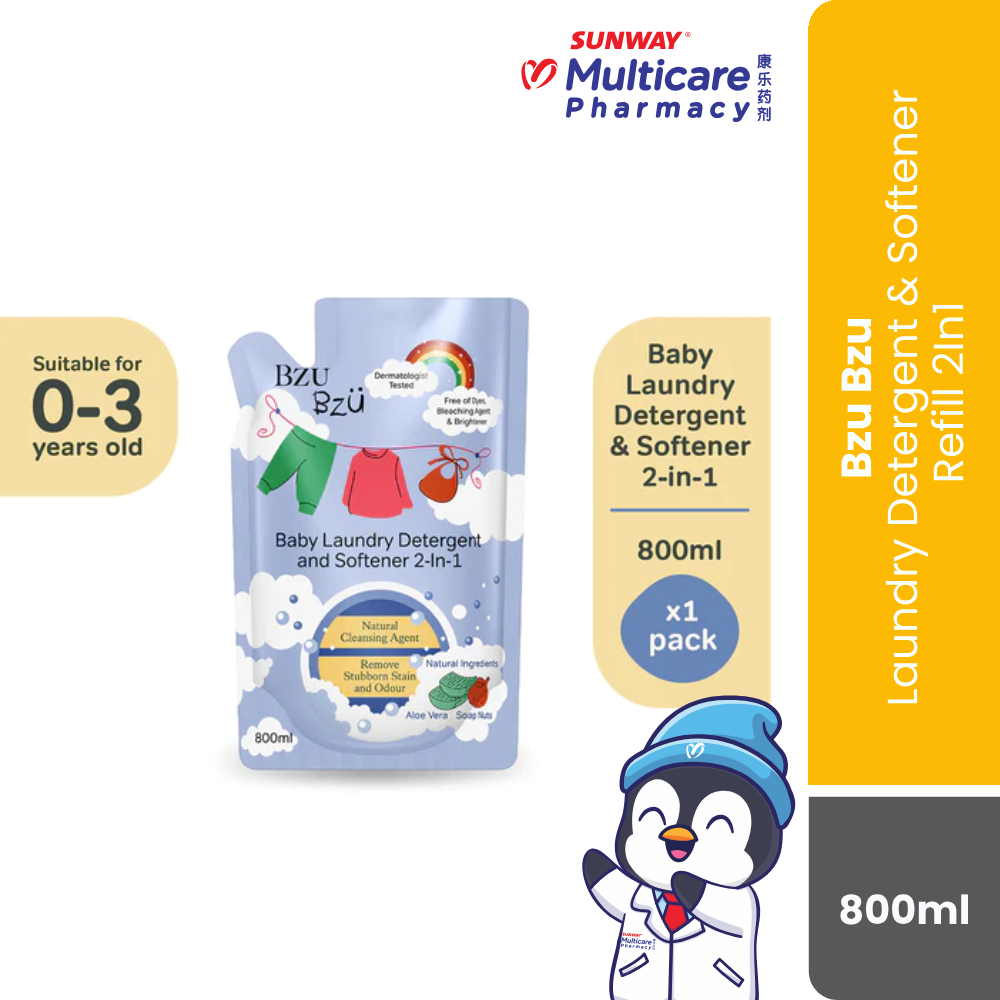 Bzu Baby Laundry Detergent & Softener Refill 2In1 800ml