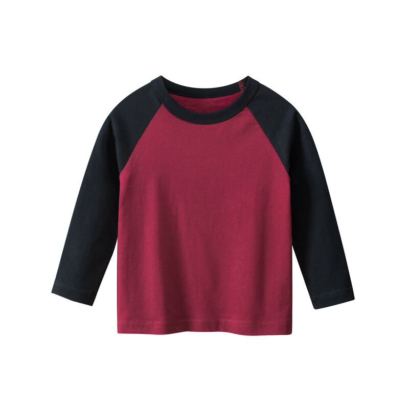 Heavy Cotton Soild Kid Raglan Long Sleeved T-Shirt Child Tops Girl Boy Clothes Shirts - 4