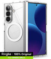 Ringke Fusion Flap Mag for Samsung Galaxy Z Fold 8 Ultra - MagSafe Compatible Mag Hybrid PC TPU Anti-Yellowing Shockproof Built-in Hinge Cover Two-Piece Connected Design Dual Lanyard Holes Raised Bezel Clear Case